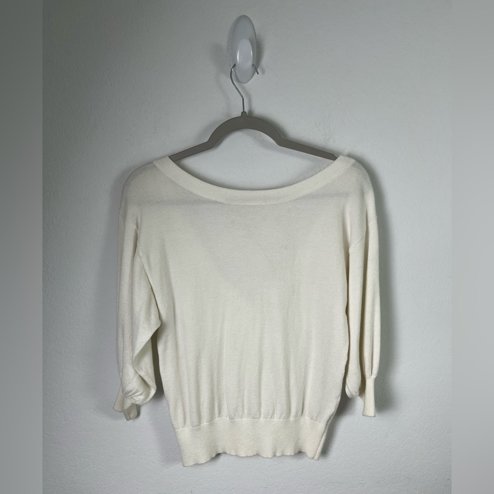 Line + Dot Ivory Low Back Lightweight Sweater
